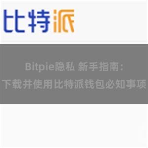 Bitpie隐私 新手指南：下载并使用比特派钱包必知事项