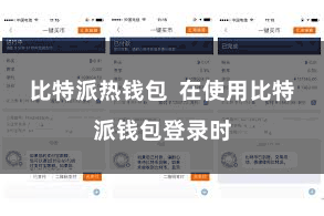比特派热钱包  在使用比特派钱包登录时
